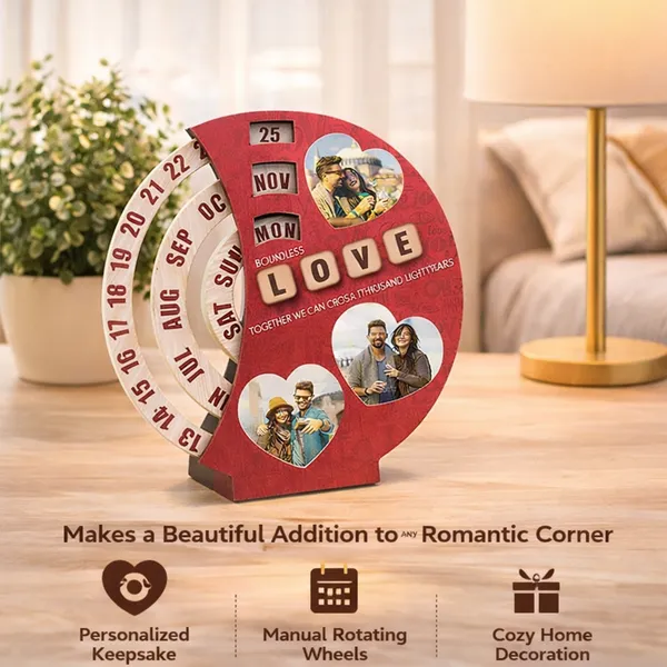 Personalized_Lifetime_Rotating_Wooden_Table_&_wall_Mount_Calendar_–_Love_Theme_with_3_Photos