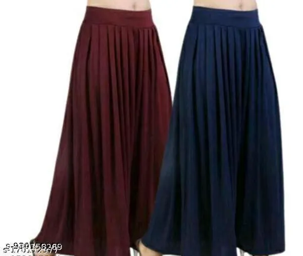 Set_Of_2-Navy_Blue_Maroon_Lycra_Elastic_Waistband_Fashionable_Fashionista_Palazzos_For_Women