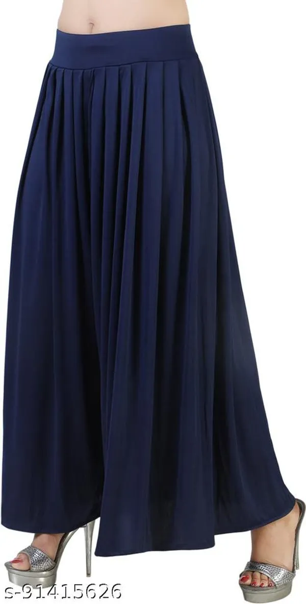 Set_Of_2-Navy_Blue_Maroon_Lycra_Elastic_Waistband_Fashionable_Fashionista_Palazzos_For_Women