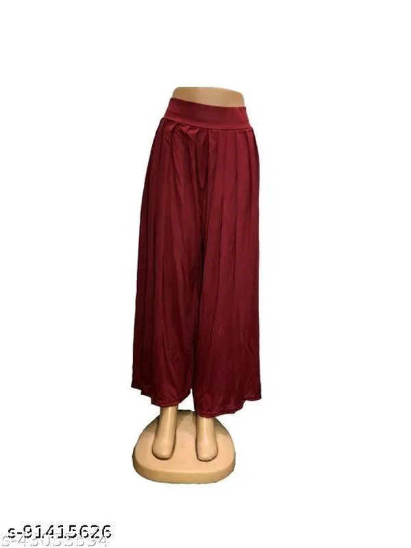 Set_Of_2-Navy_Blue_Maroon_Lycra_Elastic_Waistband_Fashionable_Fashionista_Palazzos_For_Women