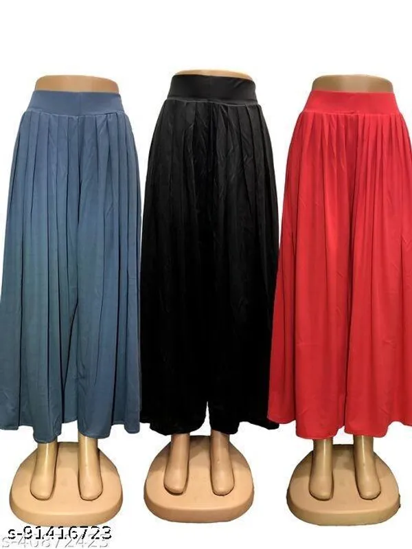 Set_Of_3-Black_And_Red_And_Navy_Blue_Lycra_Elastic_Waistband_Elephant_Palazzo_For_Women