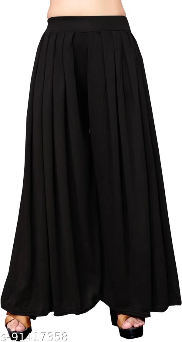 Set_Of_2-Black_And_Red_Lycra_Elastic_Waistband_Elephant_Palazzo_For_Women