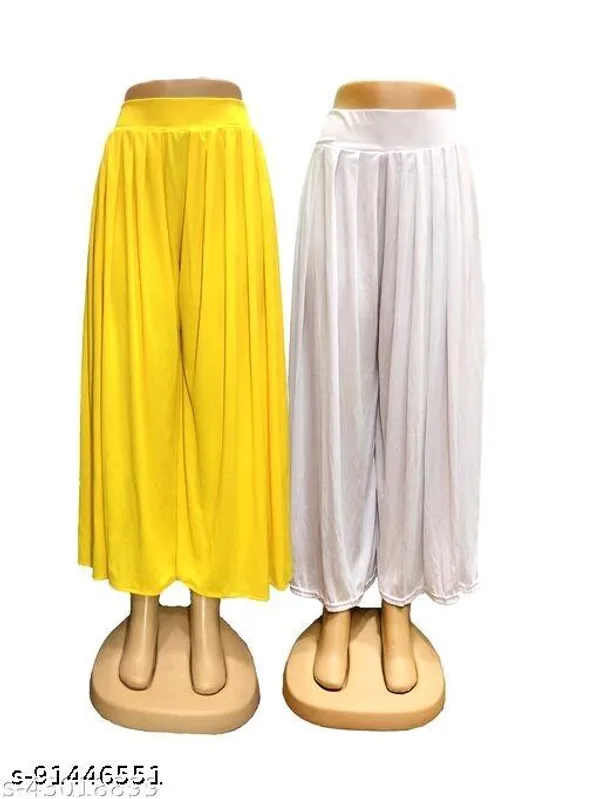Set_Of_2-Yellow_And_White_Lycra_Elastic_Waistband_Elephant_Plazo_For_Women