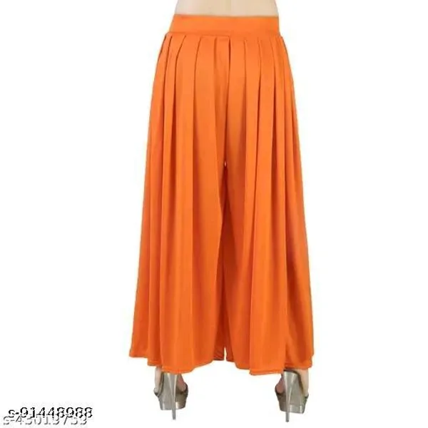Set_Of_2-Red_And_Orange_Lycra_Elastic_Waistband_Fashionable_Fabulous_Palazzos_For_Women