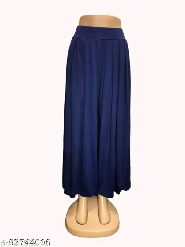 Set_Of_1-Navy_Blue_Lycra_Elastic_Waistband_Fashionable_Modern_Palazzos_For_Women