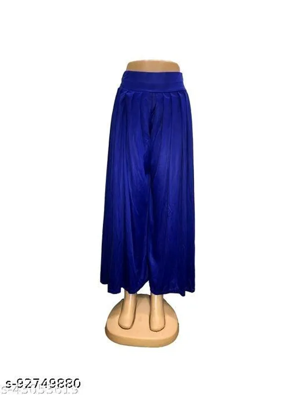 Set_Of_2-Yellow_and_Royal_Blue_Lycra_Elastic_Waistband_Palazzo_For_Women