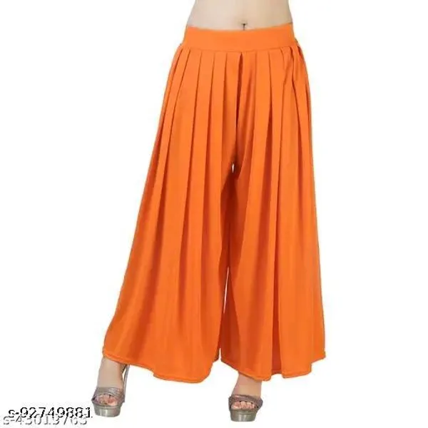 Set_Of_2-Yellow_and_Orange_Lycra_Elastic_Waistband_Palazzo_For_Women