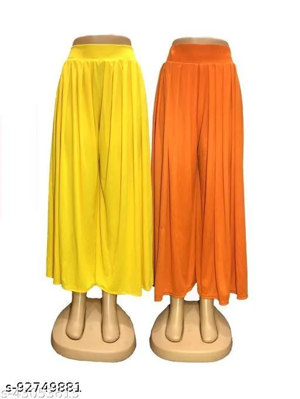 Set_Of_2-Yellow_and_Orange_Lycra_Elastic_Waistband_Palazzo_For_Women