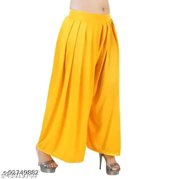 Set_Of_2-Yellow_And_Navy_Blue_Lycra_Elastic_Waistband_Palazzos_For_Women