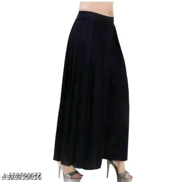 Set_Of_2-Black_and_Rani_pink__Rayon_Elastic_Waistband_Palazzo_For_Women
