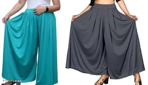 Set_Of_2-Sky_Blue_And_Grey_Lycra_Elastic_Waistband_Palazzo_For_Women