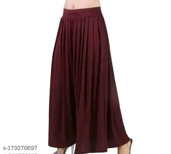 Set_Of_1-Maroon_Lycra_Elastic_Waistband_Palazzo_For_Women