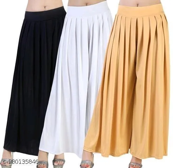 Set_Of_3-Black_And_White_And_Gold_Lycra_Elastic_Waistband_Palazzo_For_Women