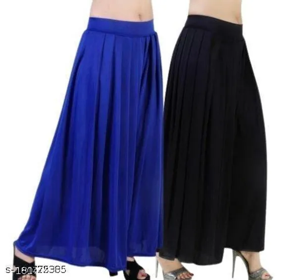 Set_Of_2-Royal_Blue_And_Black_Lycra_Elastic_Waistband_Palazzo_For_Women