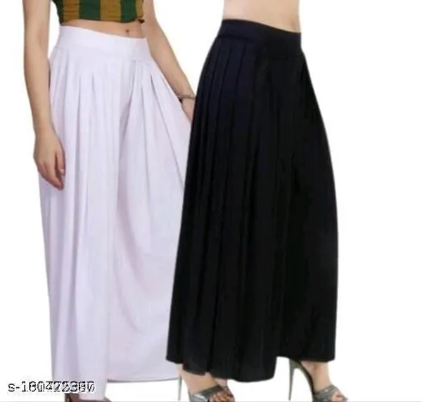 Set_Of_2-Black_And_White_Lycra_Elastic_Waistband_Palazzo_For_Women