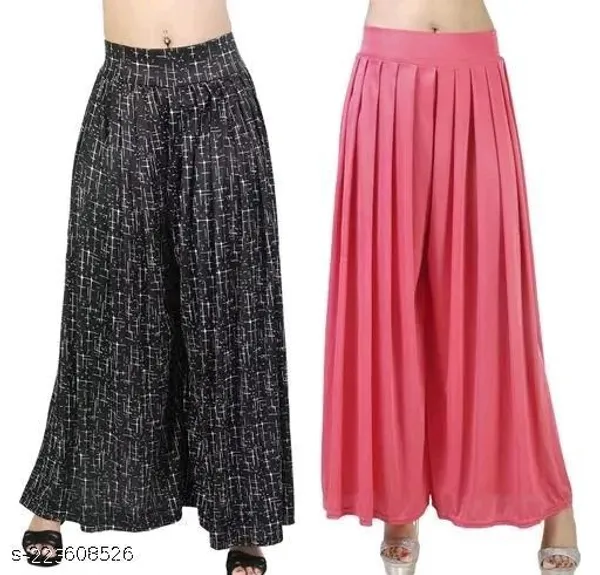 Set_Of_2-Black_Kajre_Lycra_Elastic_Waistband_Palazzo_For_Women