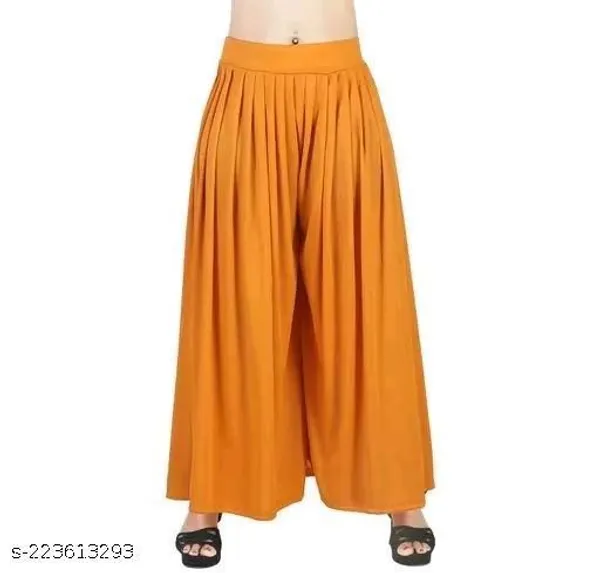Set_Of_1-Yellow_Lycra_Elastic_Waistband_Palazzo_For_Women