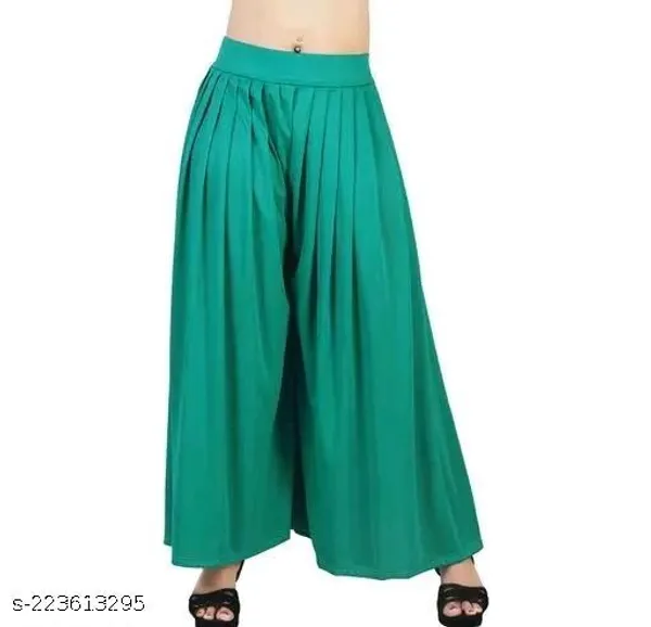 Set_Of_1-Rama_Green_Lycra_Elastic_Waistband_Palazzo_For_Women