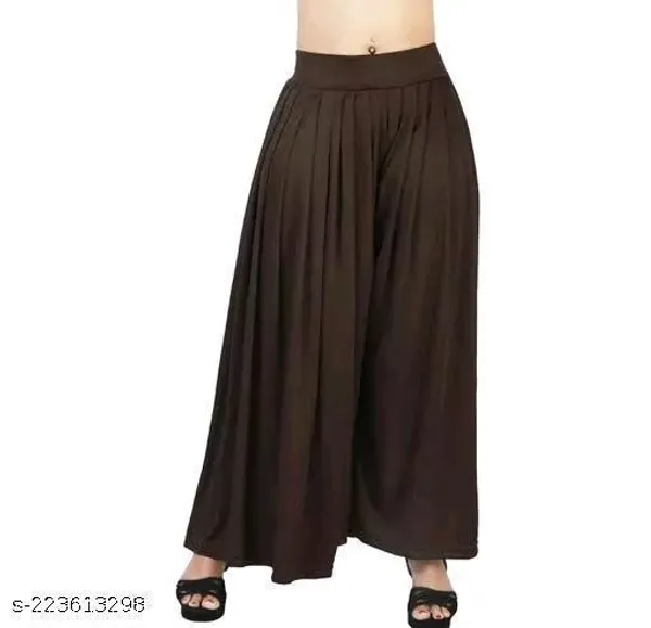 Set_Of_1-Coffee_Lycra_Elastic_Waistband_Palazzo_For_Women