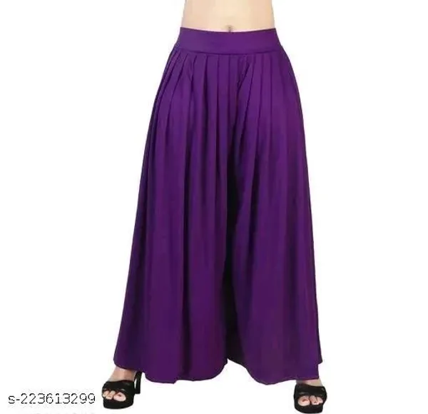 Set_Of_1-Purple_Lycra_Elastic_Waistband_Palazzo_For_Women