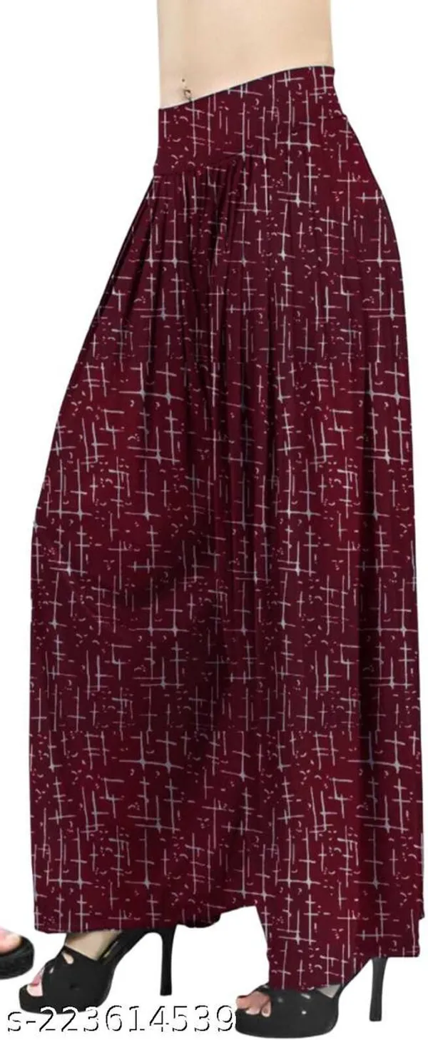 Set_Of_2-Black_And_Maroon_Lycra_Elastic_Waistband_Palazzo_For_Women