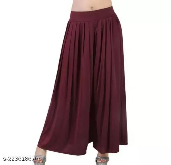 Set_Of_1-Maroon_Lycra_Elastic_Waistband_Palazzo_For_Women