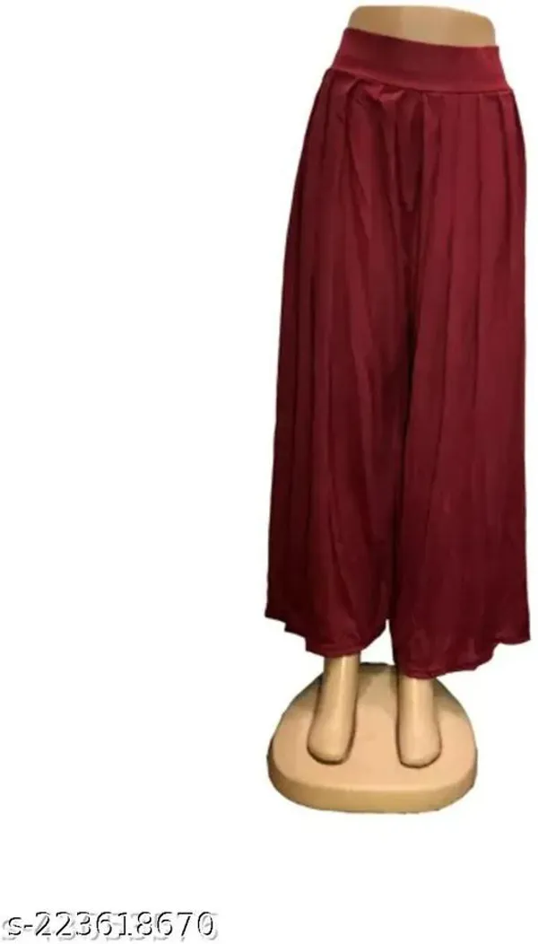 Set_Of_1-Maroon_Lycra_Elastic_Waistband_Palazzo_For_Women