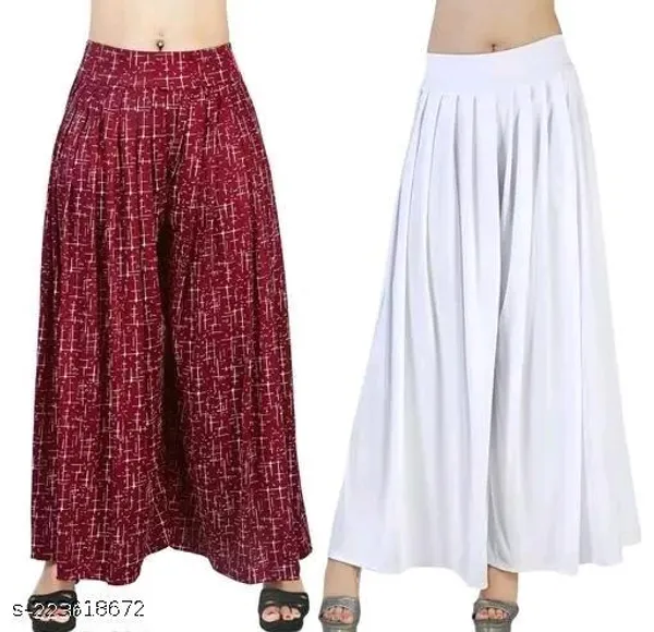 Set_Of_2-Maroon_And_White_Lycra_Elastic_Waistband_Palazzo_For_Women