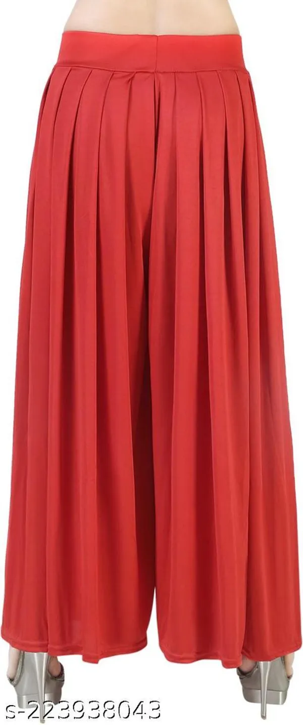 Set_Of_2-Pakistani_Green_And_Red_Lycra_Elastic_Waistband_Palazzo_For_Women