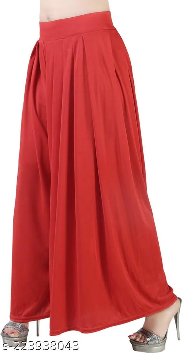 Set_Of_2-Pakistani_Green_And_Red_Lycra_Elastic_Waistband_Palazzo_For_Women