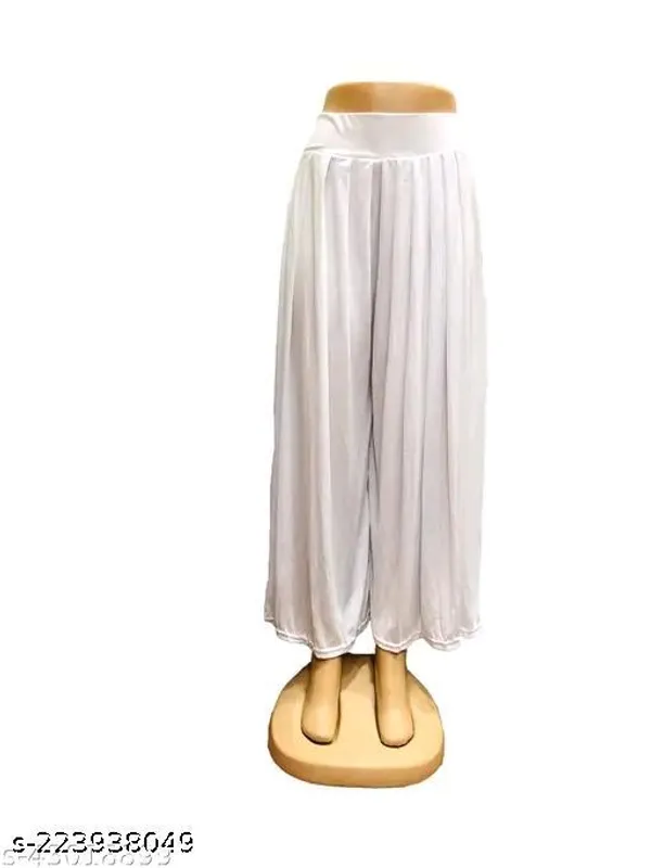 Set_Of_1-White_Lycra_Elastic_Waistband_Palazzo_For_Women