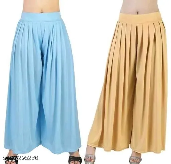 Set_Of_2-Sky_Blue_And_Gold_Mid_Rise_Lycra_Elastic_Waistband_Leggings_For_Women