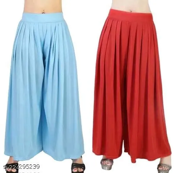 Set_Of_1-Sky_Blue_And_Red_Mid_Rise_Lycra_Elastic_Waistband_Leggings_For_Women