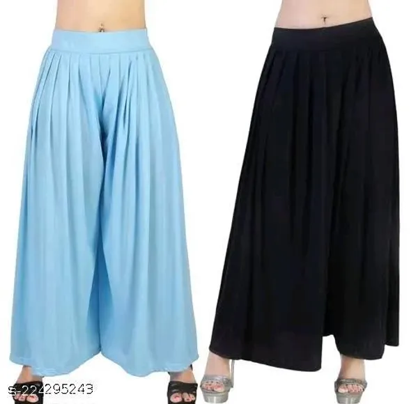 Set_Of_2-Skyblue_And_Black_Mid_Rise_Lycra_Elastic_Waistband_Leggings_For_Women