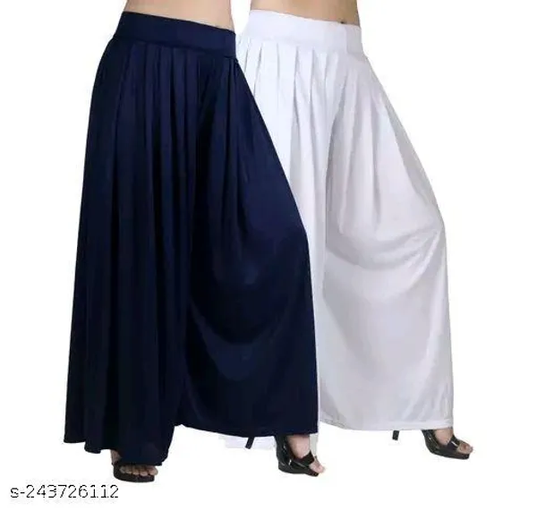 Set_Of_2-Navy_Blue_And_White_Mid_Rise_Lycra_Elastic_Waistband_Palazzo_For_Women