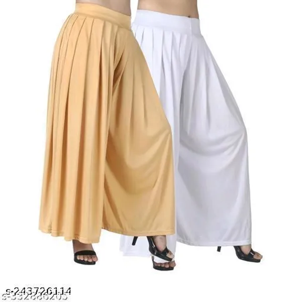 Set_Of_2-Gold_And_White_Mid_Rise_Lycra_Elastic_Waistband_Palazzo_For_Women