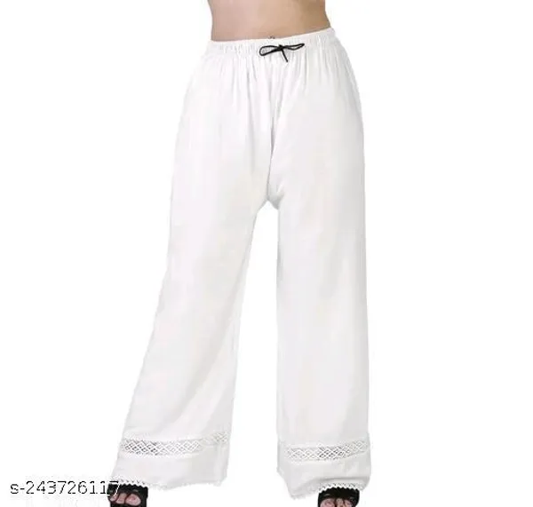 Set_Of_1-White_Mid_Rise_Lycra_Drawstring_Palazzo_For_Women
