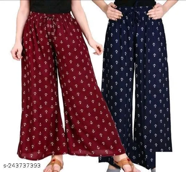 Set_Of_2-Maroon_and_Black_Rayon_Elastic_Waistband_Palazzo_For_Women