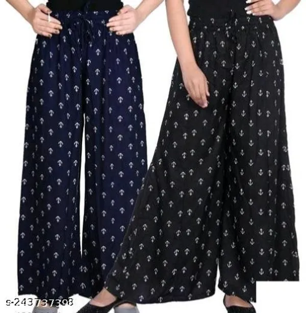 Set_Of_2-Navy_Blue_Black_Mid_Rise_Drawstring_Plazzo_Print_For_Women