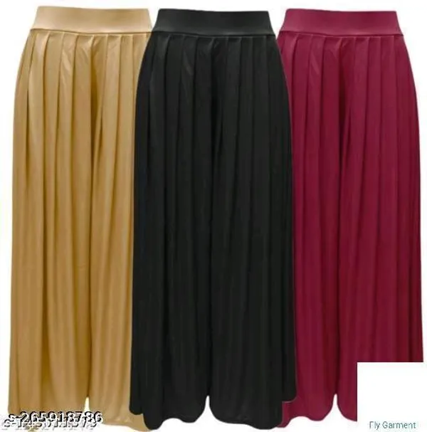 Set_Of_3-Gold_And_Black_And_Maroon_Mid_Rise_Drawstring_Print_Plazzo_For_Women