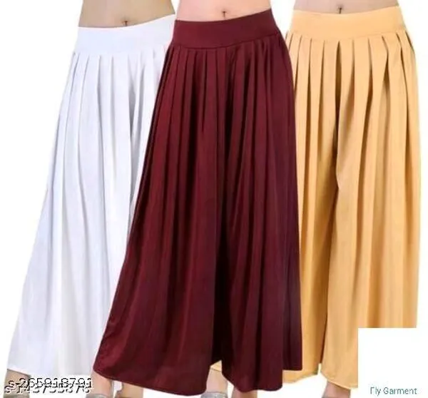 Set_Of_3-White_And_Maroon_And_Gold_Mid_Rise_Drawstring_Print_Plazzo_For_Women