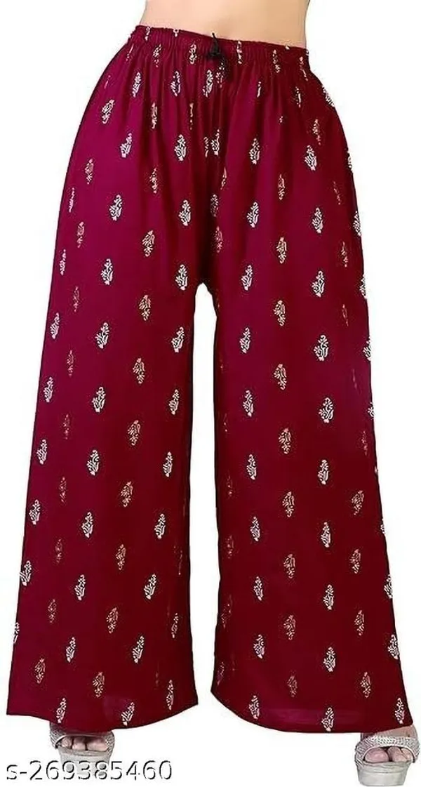 Set_Of_3-Grey_And_Maroon_Mid_Rise_Elastic_Waistband_Print_Plazzo_For_Women