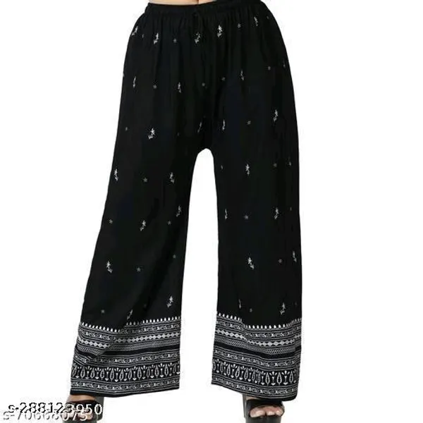 Set_Of_1-Black_Rayon_Elastic_Waistband_Palazzo_For_Women