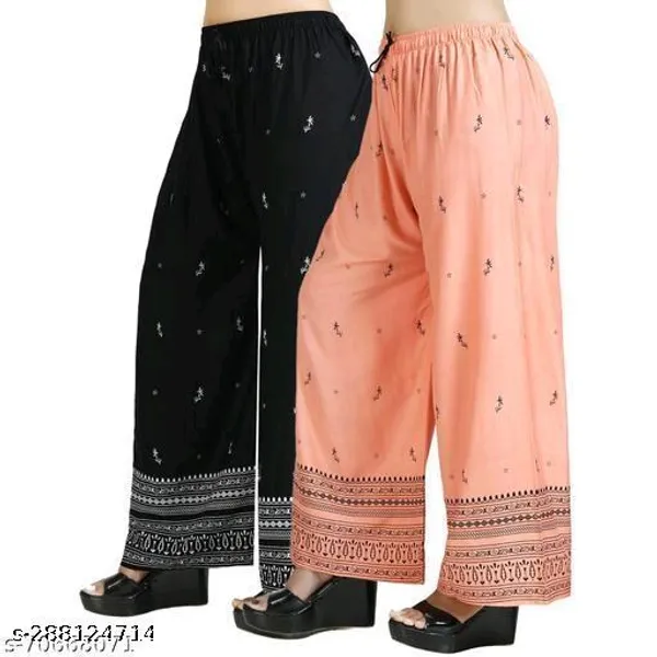 Set_Of_2-Black_And_Peach_Mid_Rise_Drawstring_Palazzo_Less_For_Women