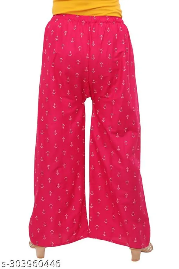 Set_Of_1-Red_High_Rise_Lycra_Elastic_Waistband_Palazzo_For_Women