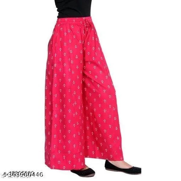 Set_Of_1-Red_High_Rise_Lycra_Elastic_Waistband_Palazzo_For_Women