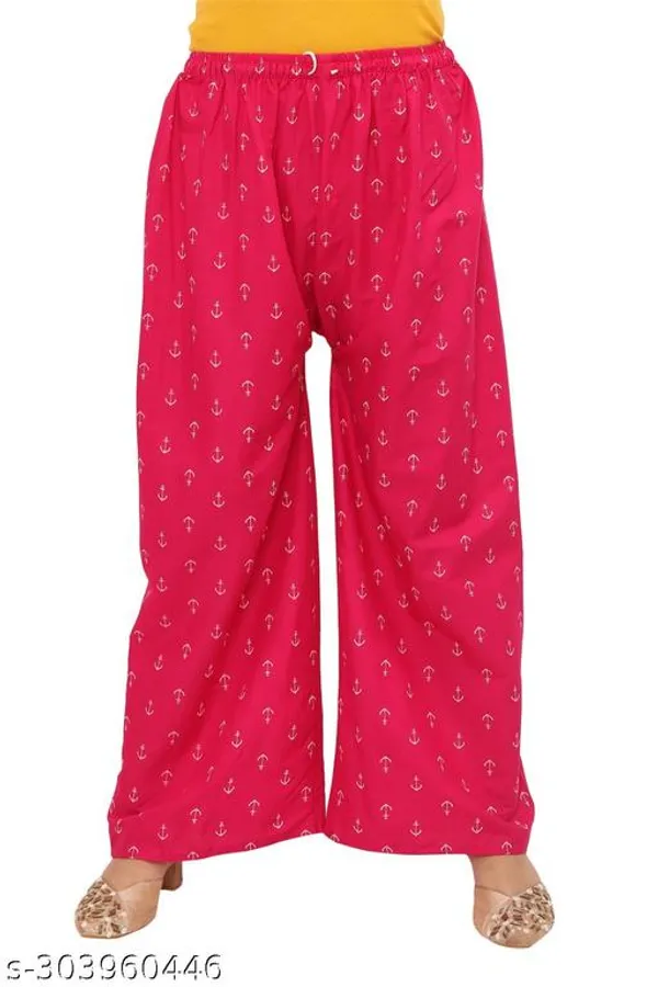 Set_Of_1-Red_High_Rise_Lycra_Elastic_Waistband_Palazzo_For_Women