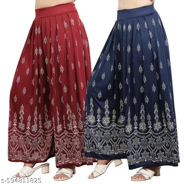 Set_Of_2-Navy_Blue__and_Maroon_Mid_Rise_Lycra_Elastic_Waistband_Palazzo_For_Women