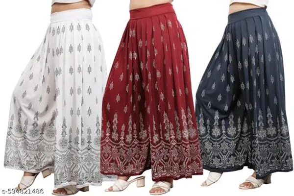 Set_Of_3-White_And_Maroon_And_Grey_Mid_Rise_Lycra_Elastic_Waistband_Palazzo_For_Women