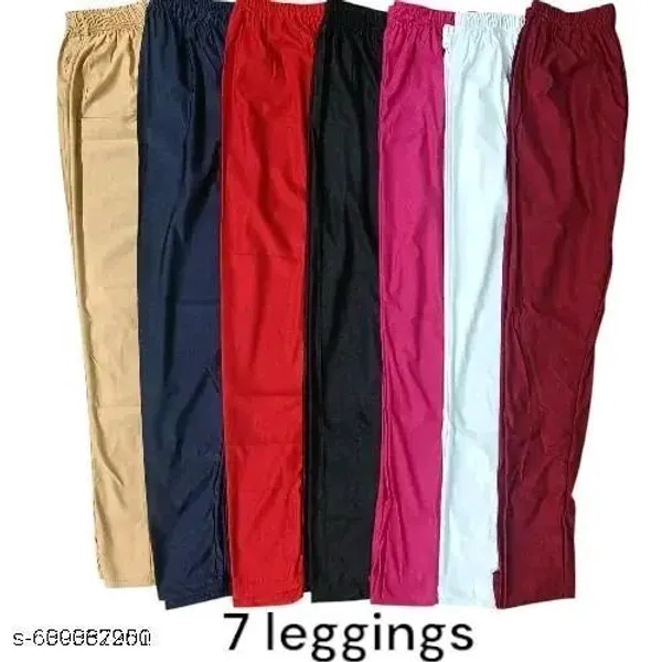 Set_Of_7-BLACK,WHITE,GOLD,MAROON,NAVY_BLUE,RED,RANI_PINK_Leggings